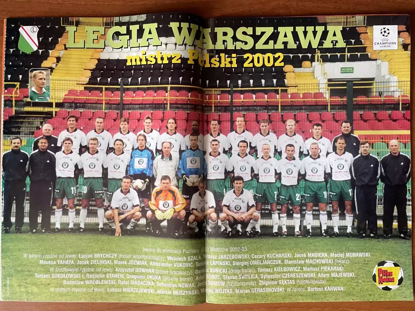 Журнал. Футбол Pilka Nozna N19/ 2002.Постер Легія 1