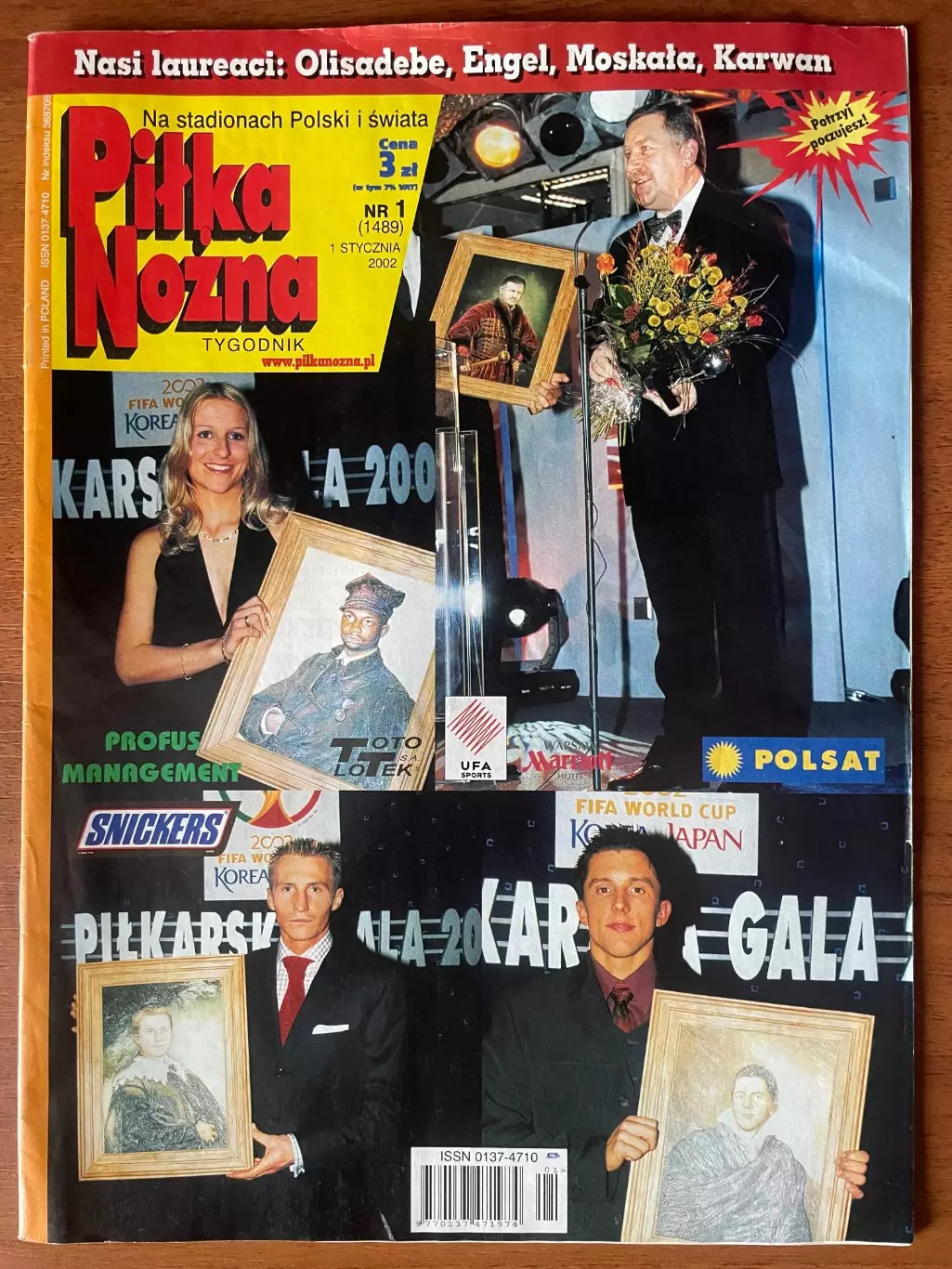 Журнал. Футбол Pilka Nozna N1/ 2002.Постер Португалія