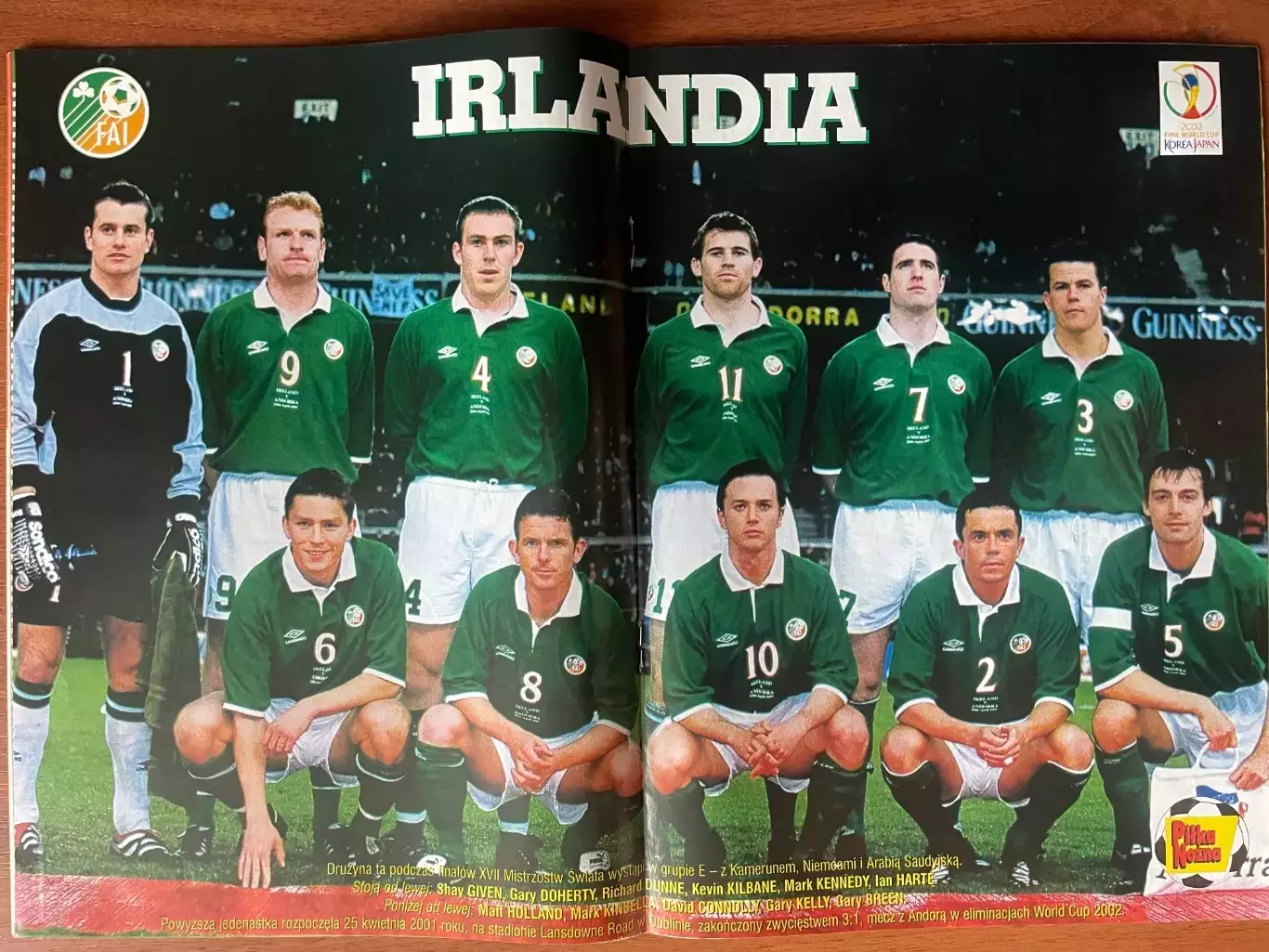 Журнал. Футбол Pilka Nozna N4/ 2002.Постер Ірландія,Кін 1