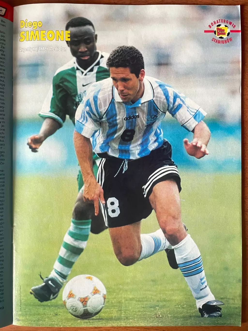 Журнал. Футбол Pilka Nozna N20/ 1998.Постер Островєц,Сімеоне,Бобан. 2