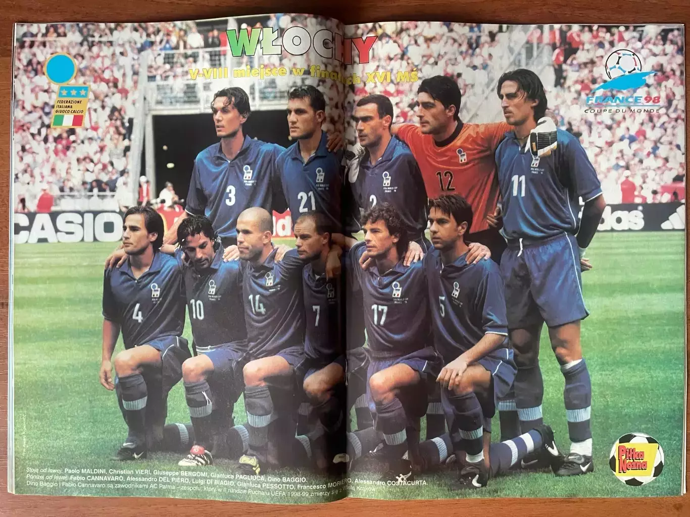 Журнал. Футбол Pilka Nozna N41/ 1998.Постер Італія,Креспо. 1