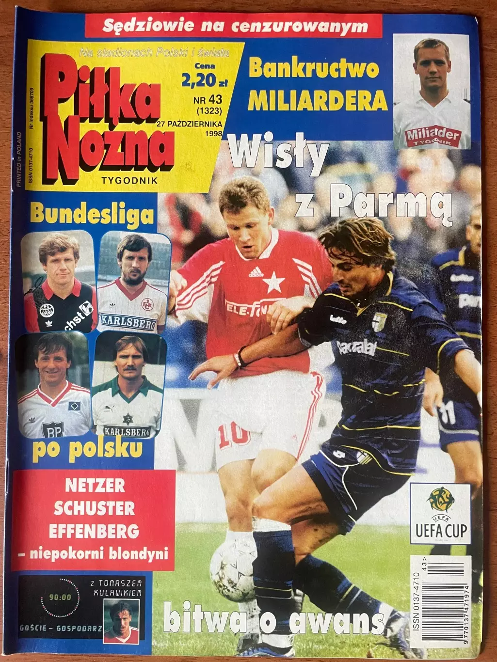 Журнал. Футбол Pilka Nozna N43/ 1998.Постер Парма,Гамбург,ГКС.