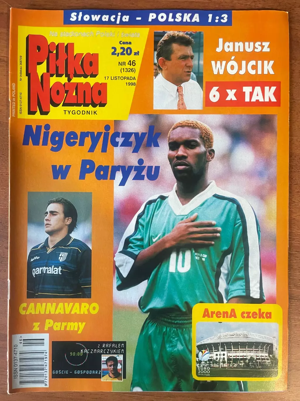 Журнал. Футбол Pilka Nozna N46/ 1998.Постер Бельгія,Бекхем.