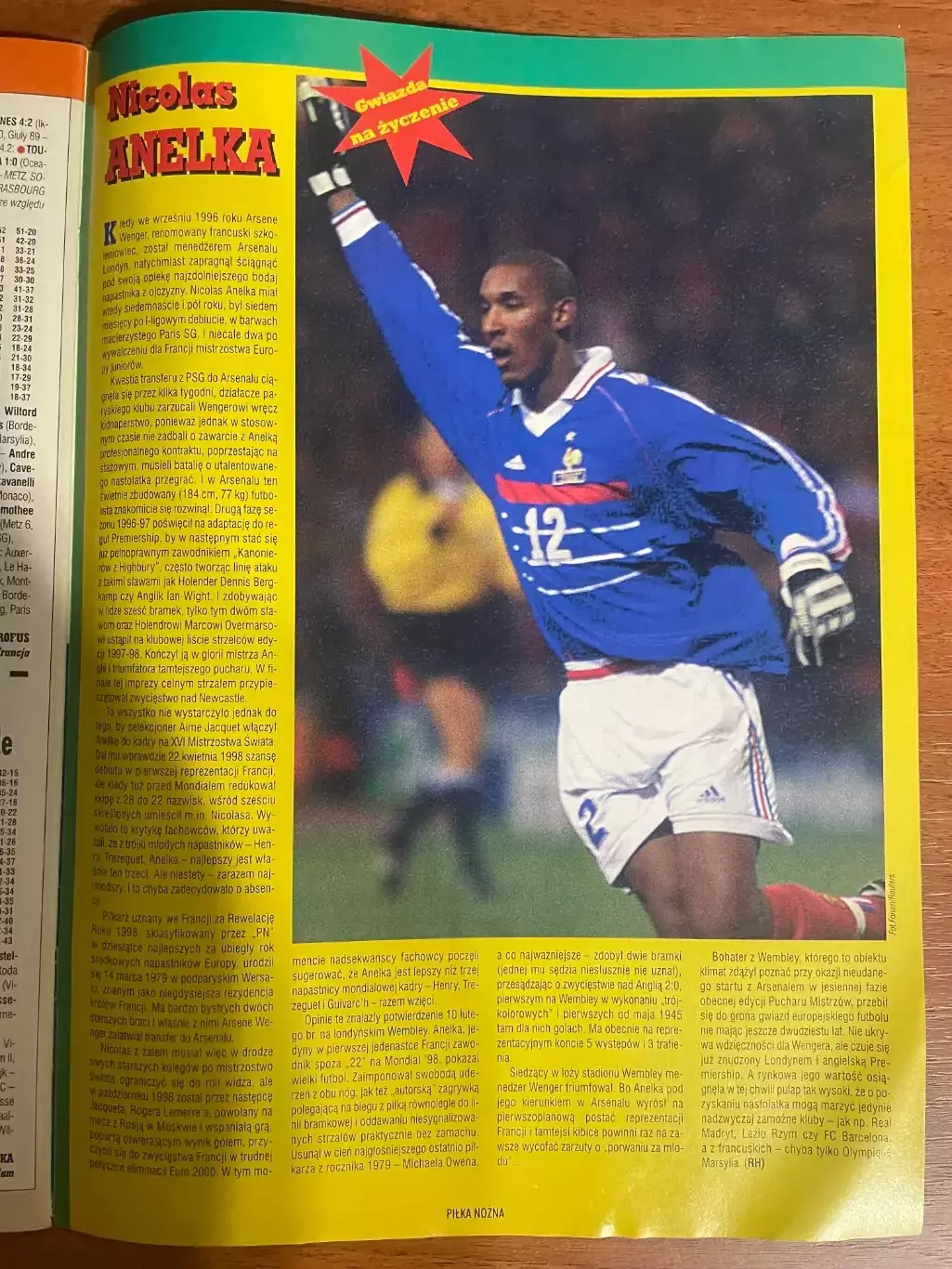Журнал. Футбол Pilka Nozna N7/1999 Постер Хедман,Кемпбелл,Бьорклунд,Сімен. 7
