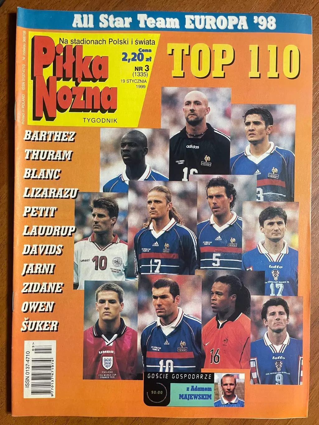 Журнал. Футбол Pilka Nozna N3/1999 Постер Норвегія,Пальюка,Лаудруп