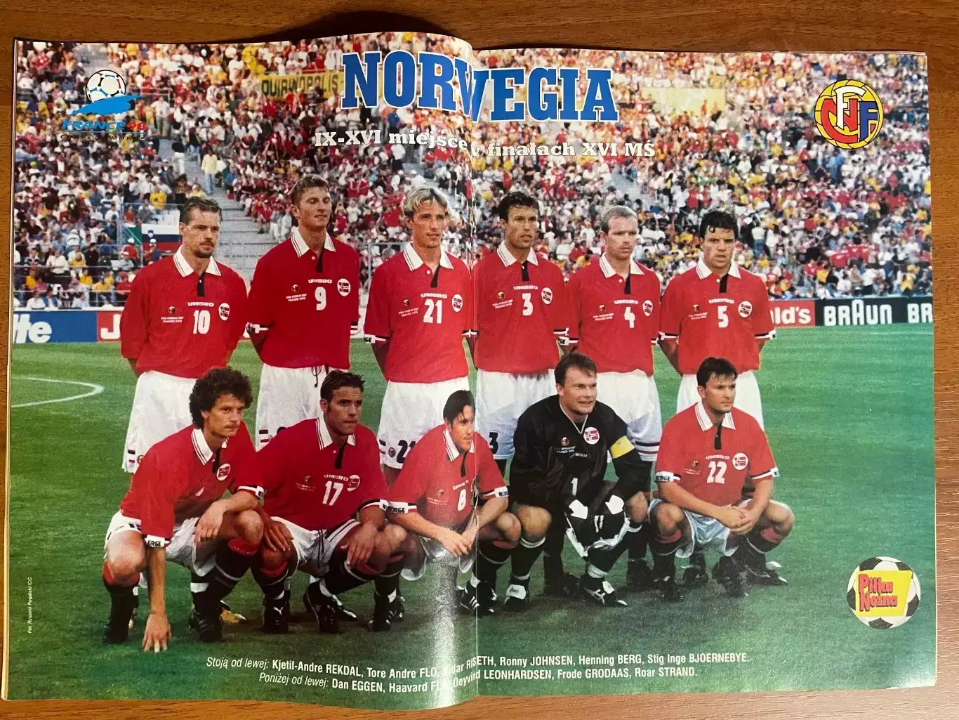 Журнал. Футбол Pilka Nozna N3/1999 Постер Норвегія,Пальюка,Лаудруп 1