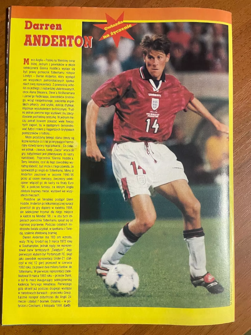 Журнал. Футбол Pilka Nozna N3/1999 Постер Норвегія,Пальюка,Лаудруп 4