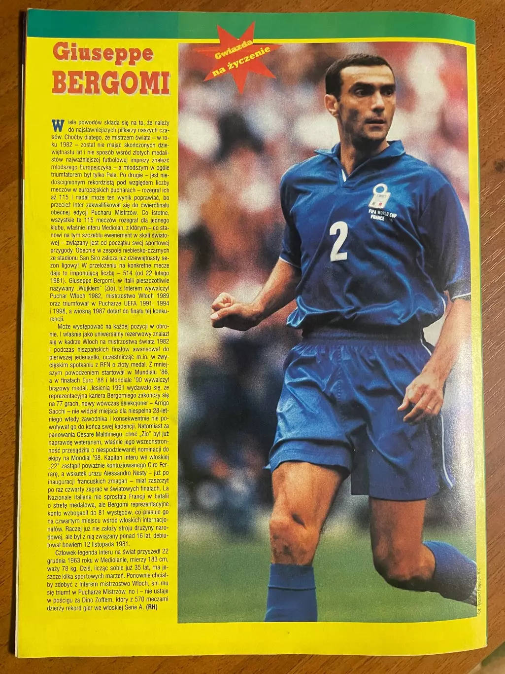 Журнал. Футбол Pilka Nozna N2/1999 Постер Байер,Бергомі 2