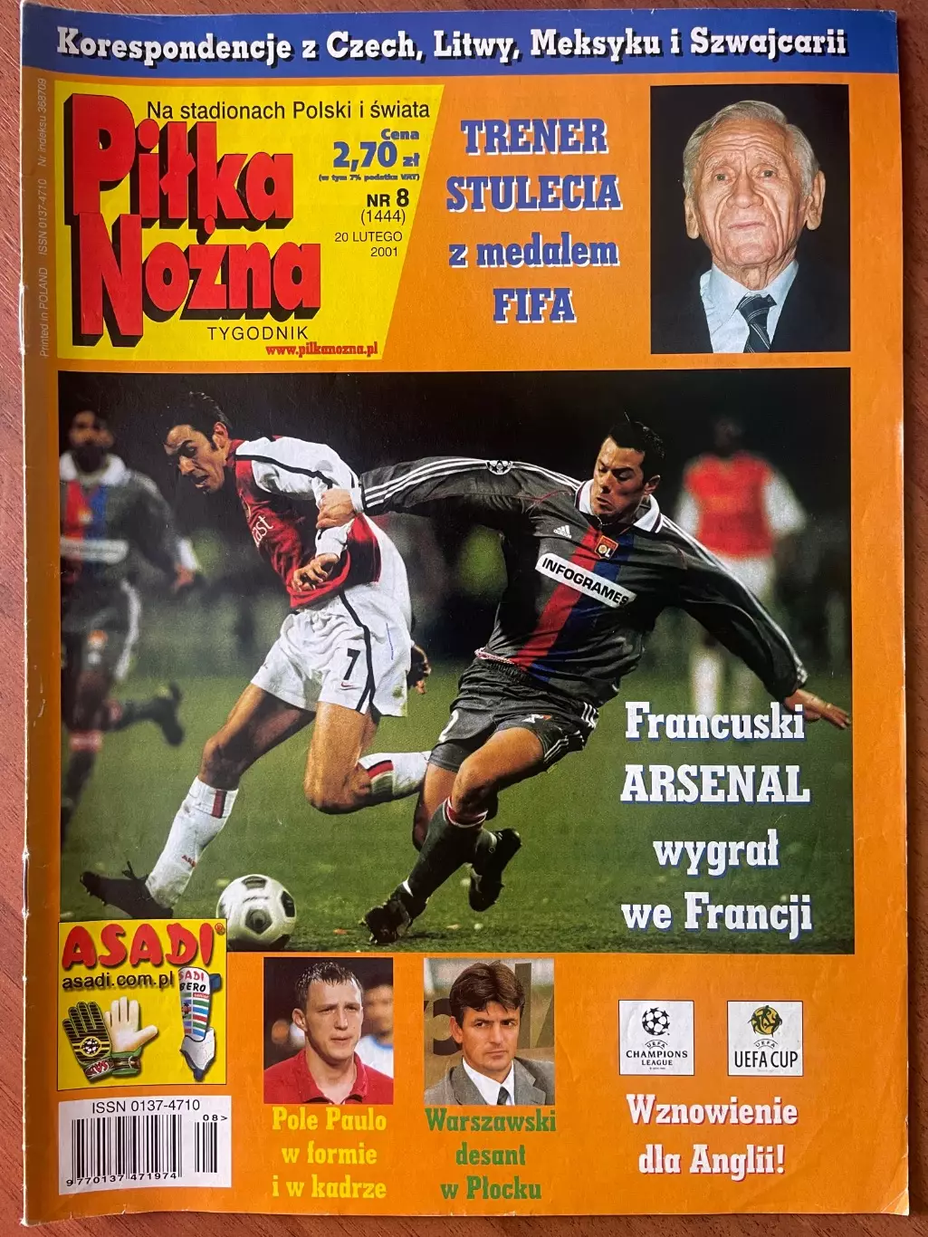 Журнал. Футбол Pilka Nozna N8/2001.Постер Бока Хуніорс