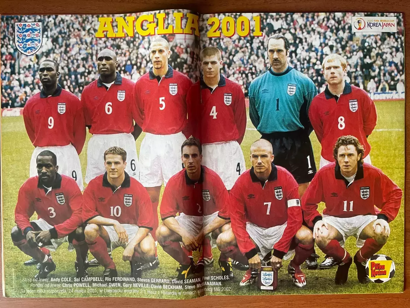 Журнал. Футбол Pilka Nozna N33/2001.Постер Англія . 2