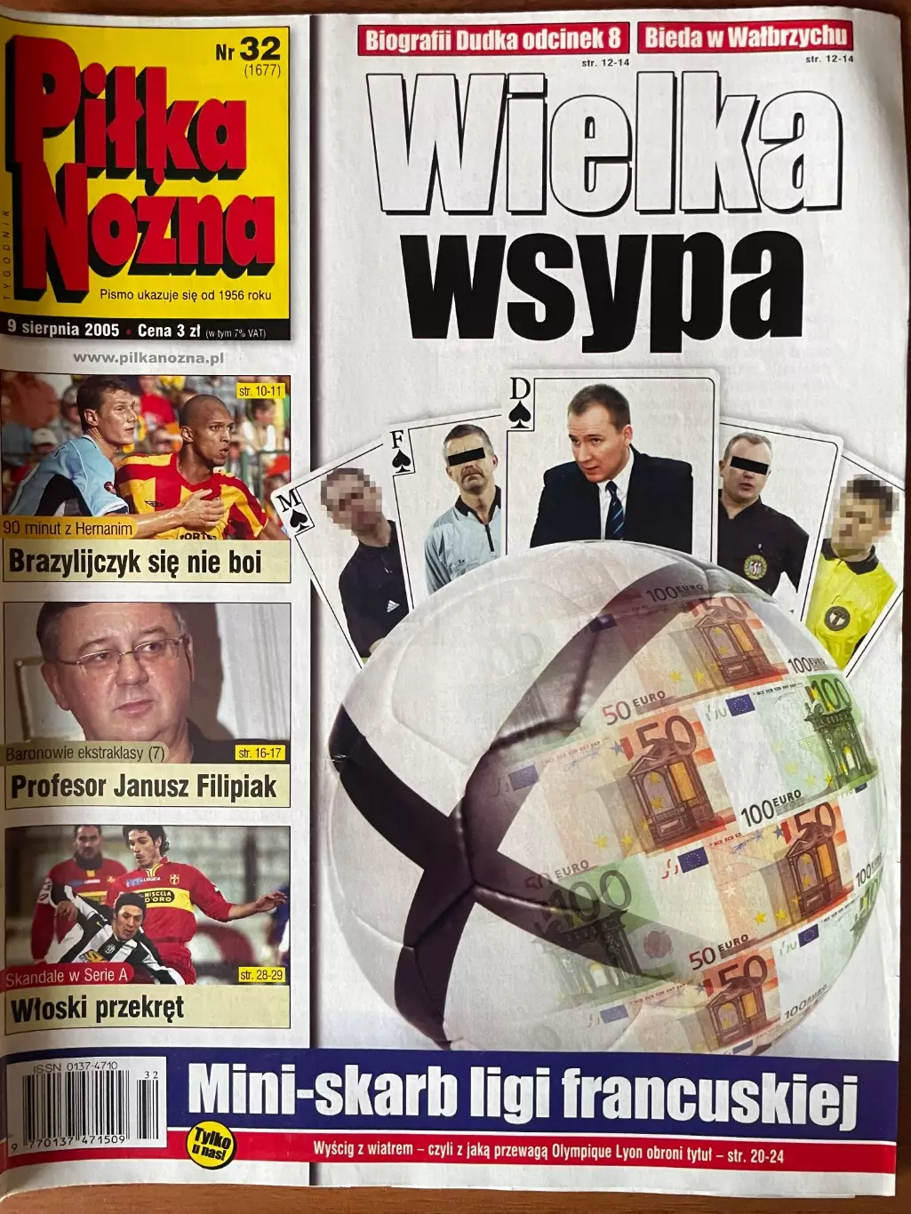 Журнал. Футбол Pilka Nozna N32/2005 Постер Жуніньо.