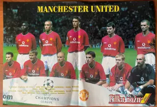 Футбол.Постер двосторонній з журналу Pilka Nozna Plus Манчестер,Зідан
