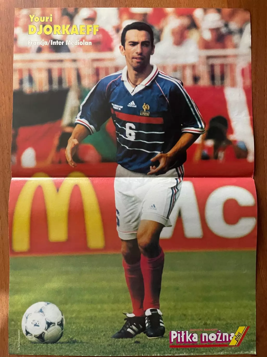 Футбол.Постер двосторонній з журналу Pilka Nozna Plus Джоркаефф,Дембінскі