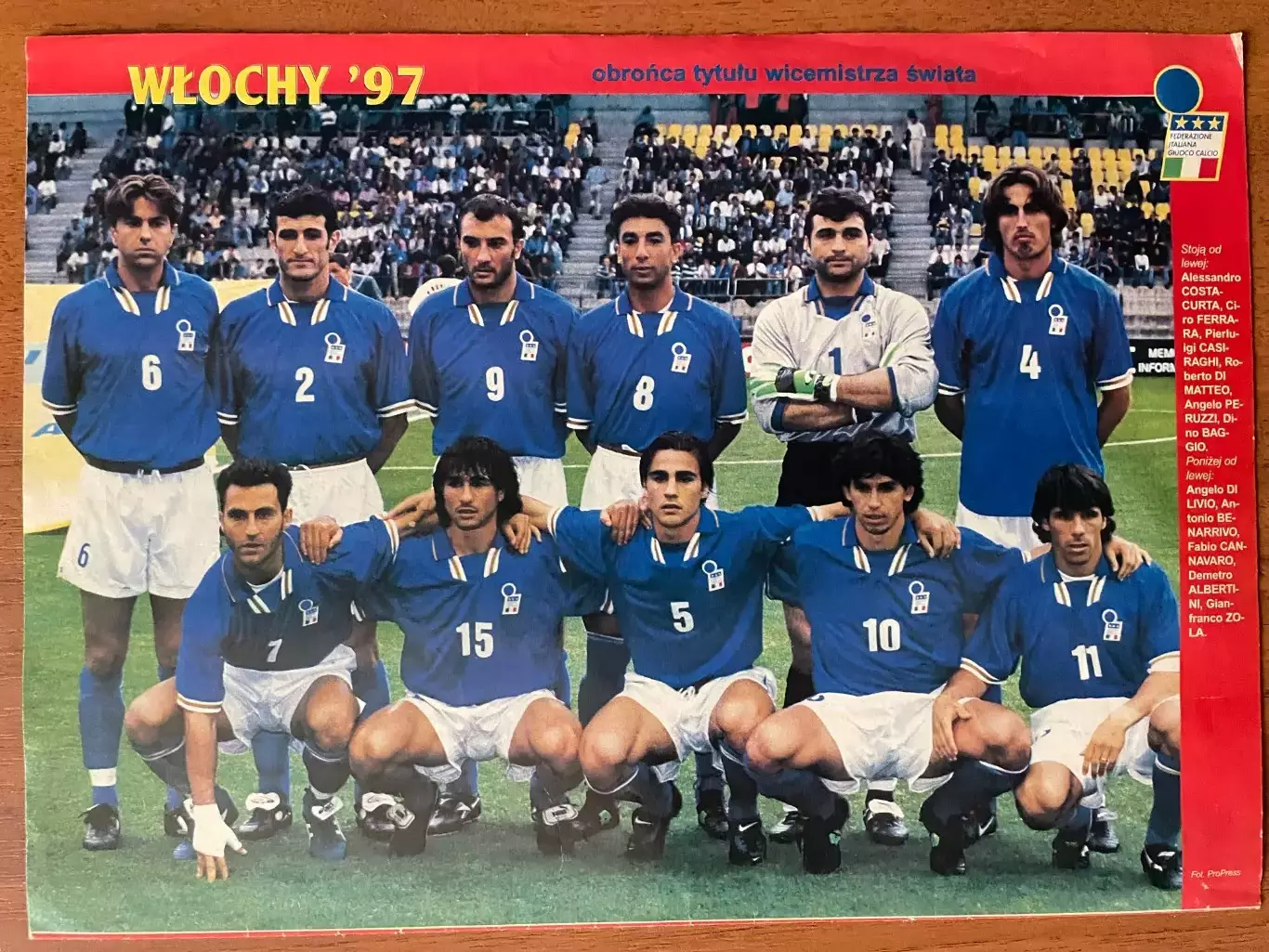 Футбол.Постер двосторонній з журналу Pilka Nozna Бразилія,Італія,Польща. 1