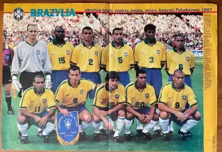 Футбол.Постер двосторонній з журналу Pilka Nozna Бразилія,Італія,Польща.