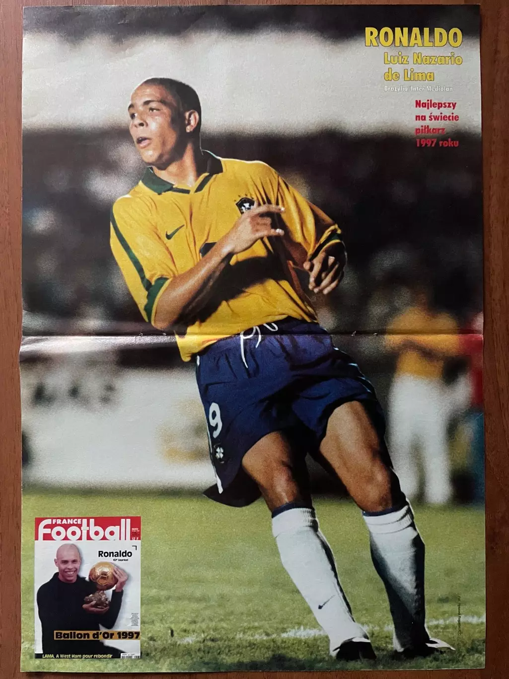 Футбол.Постер двосторонній з журналу Pilka Nozna Роналдо,Сімоеш.