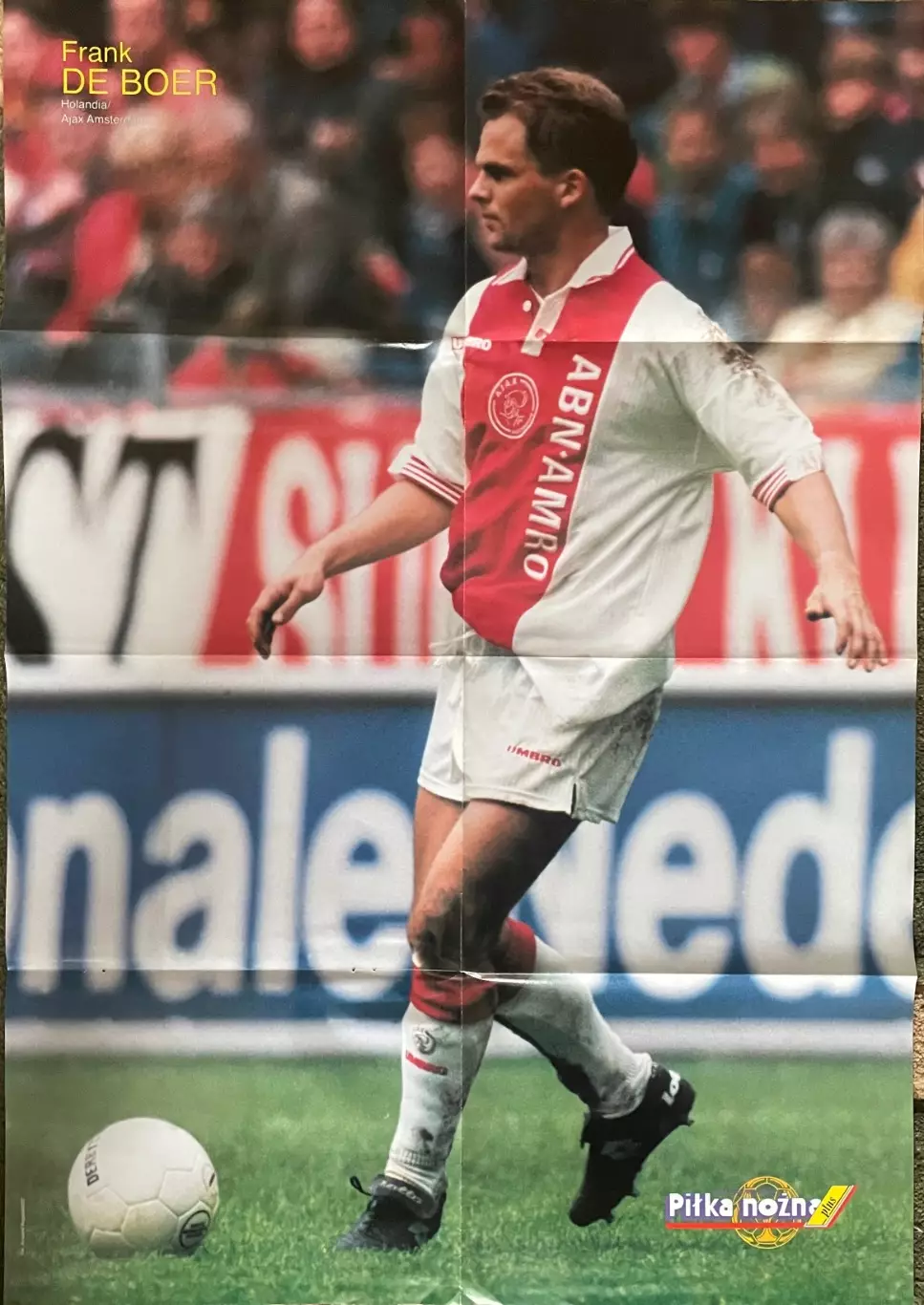 Футбол.Постер ,плакат двосторонній з журналу Pilka Nozna Plus Де Бур,Хасслер .