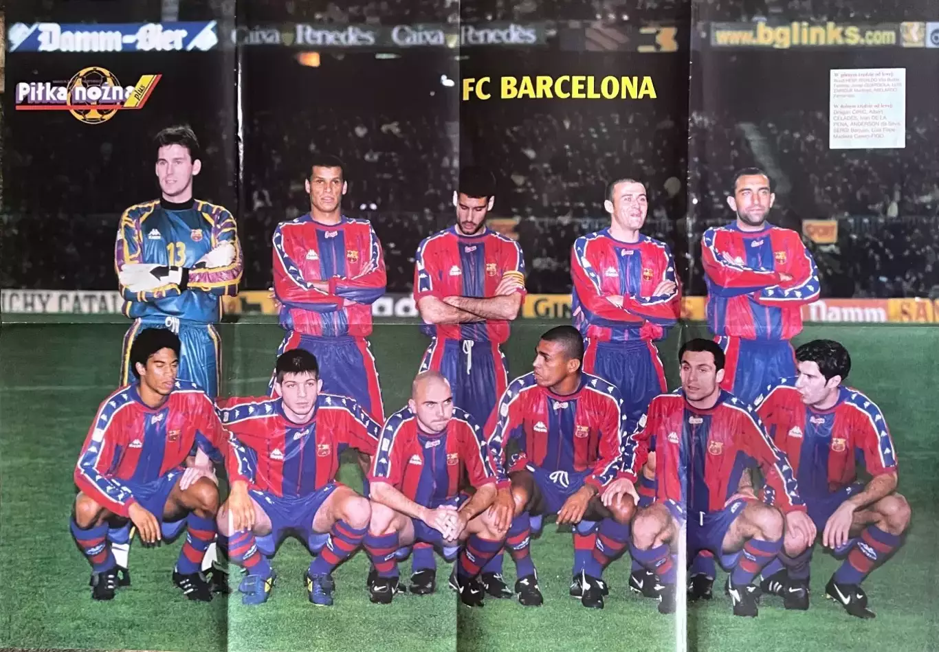 Футбол.Постер ,плакат двосторонній з журналу Pilka Nozna Plus Барселона,Карлос .