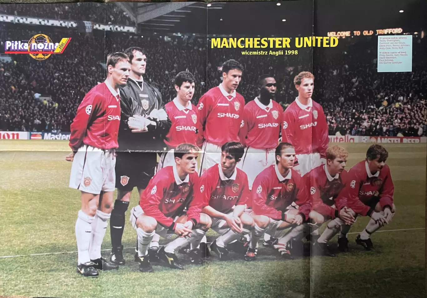 Футбол.Постер ,плакат двосторонній з журналу Pilka Nozna Plus Манчестер,Шукер .