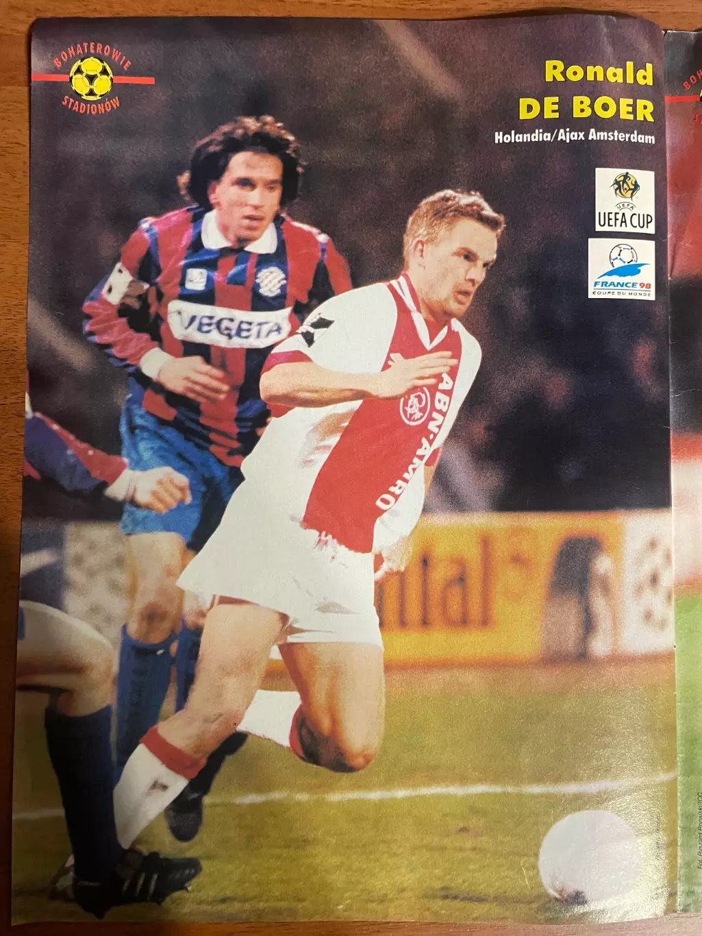 Футбол.Постер двосторонній з журналу Pilka Nozna Де Бур