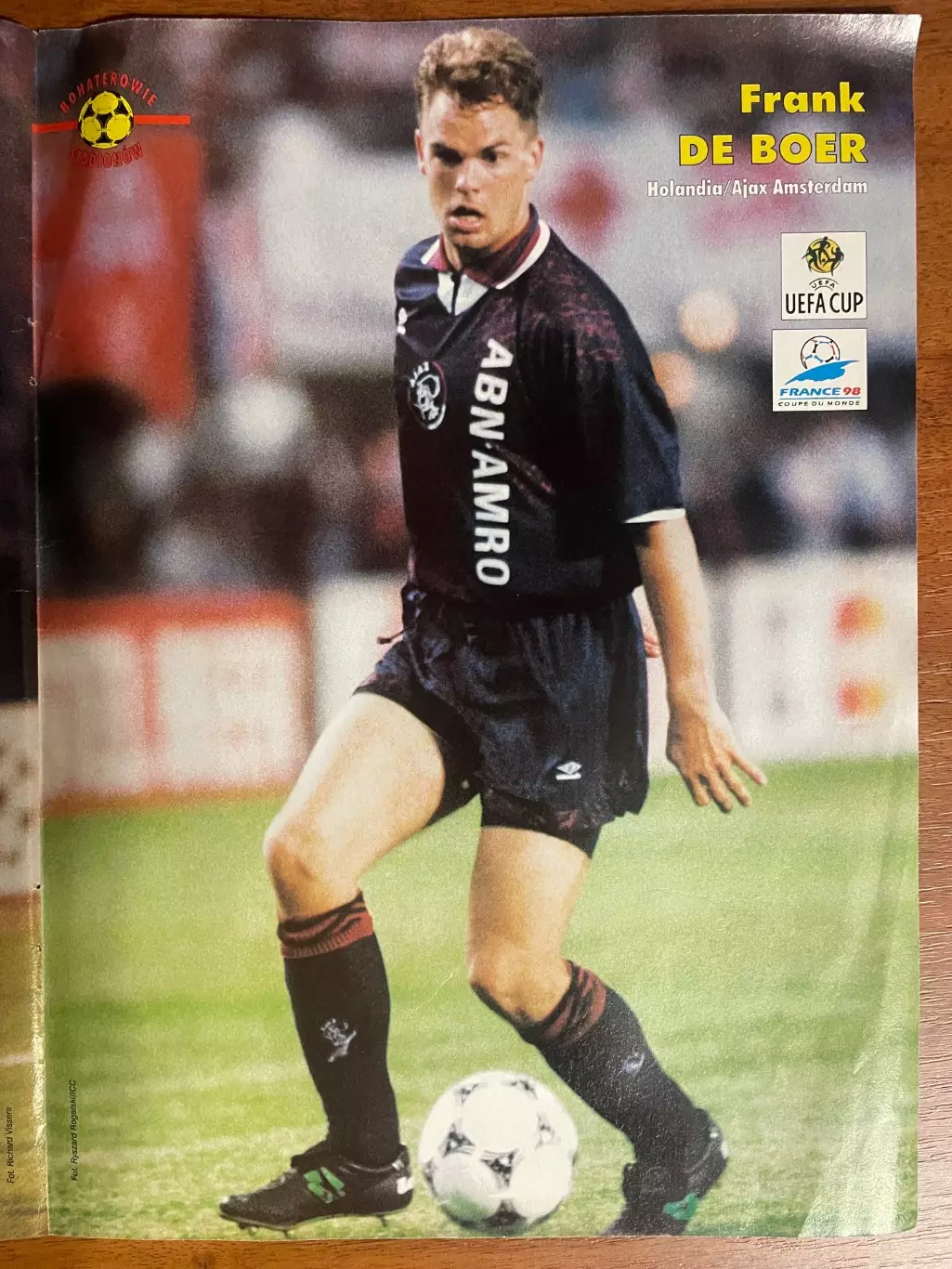 Футбол.Постер двосторонній з журналу Pilka Nozna Де Бур,Калитвинцев 1