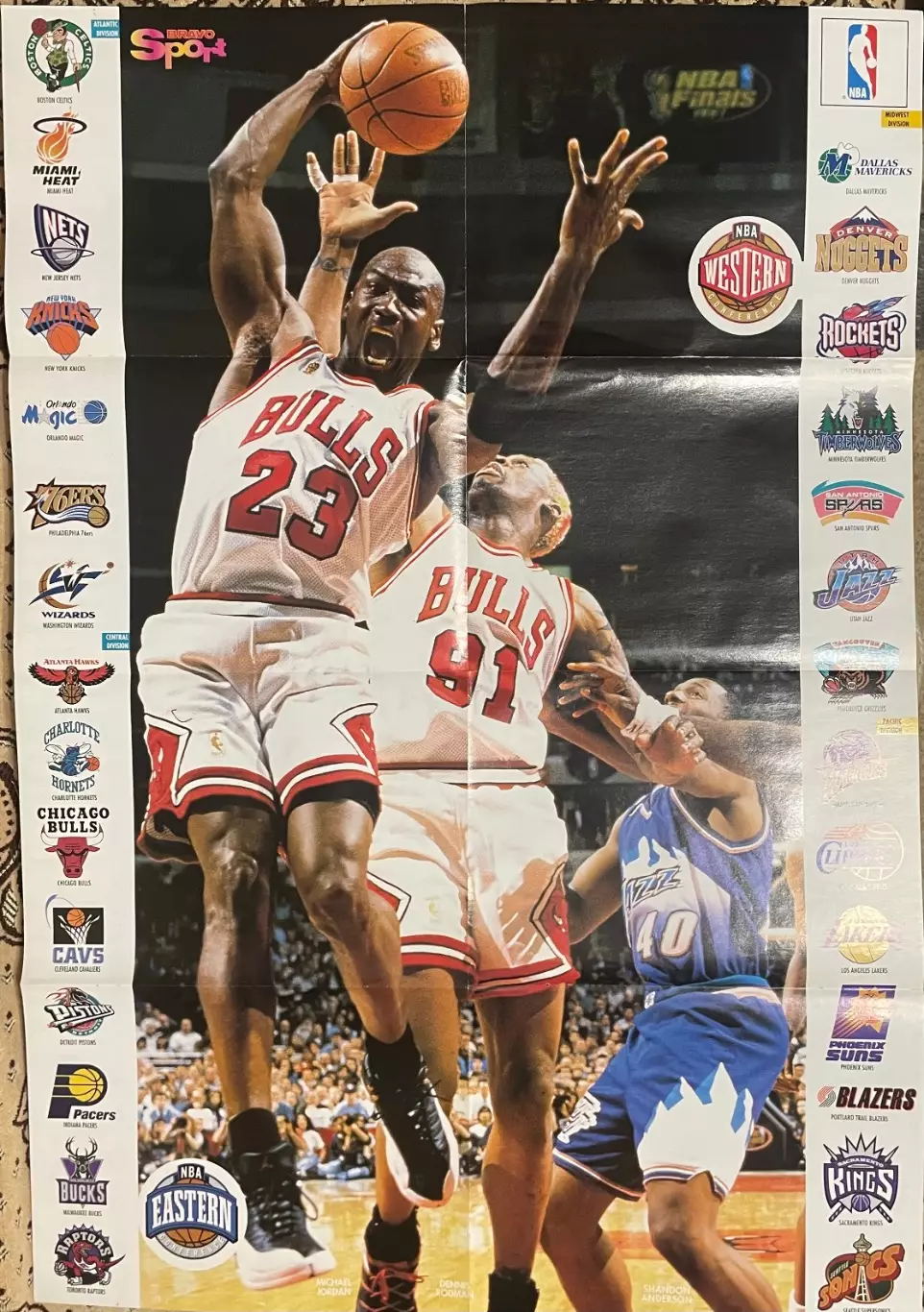 Футбол,NBA Постер ,плакат двосторонній .Баскетбол