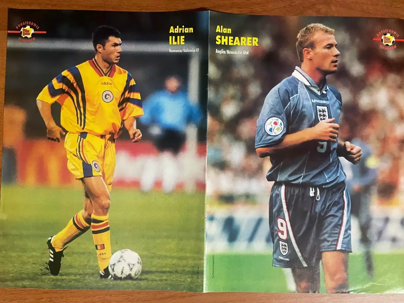 Футбол.Постер двосторонній з журналу Pilka Nozna Plus Ширер,Йерро,Іліє 1