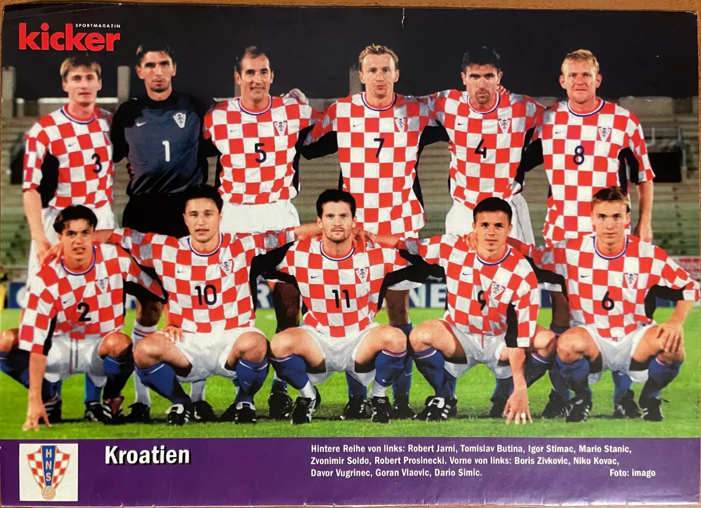 Постер з журнала Kicker/Кікер.Хорватия