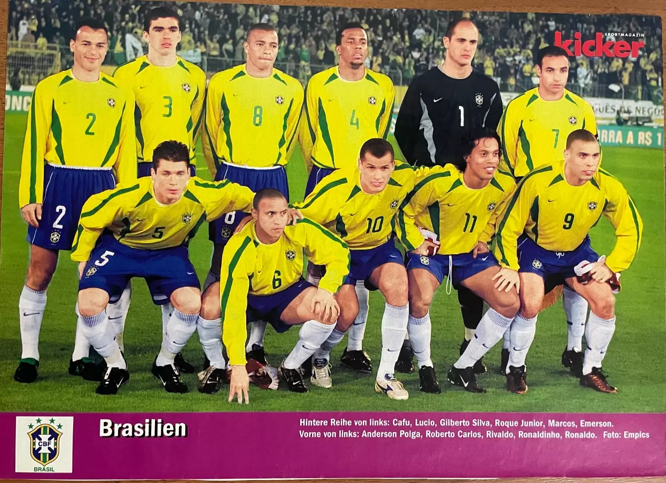 Постер з журнала Kicker/Кікер.Бразилія