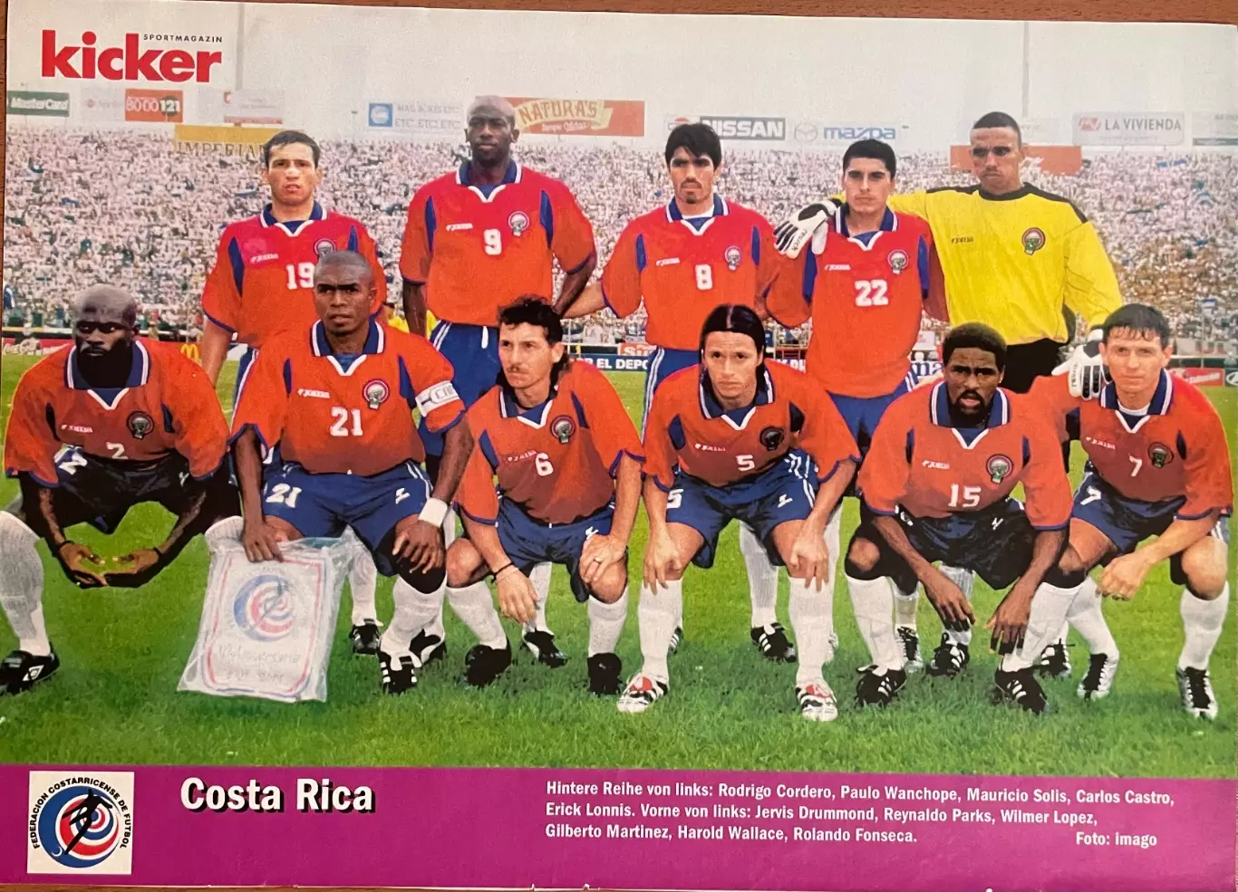 Постер з журнала Kicker/Кікер.Коста-Ріка.