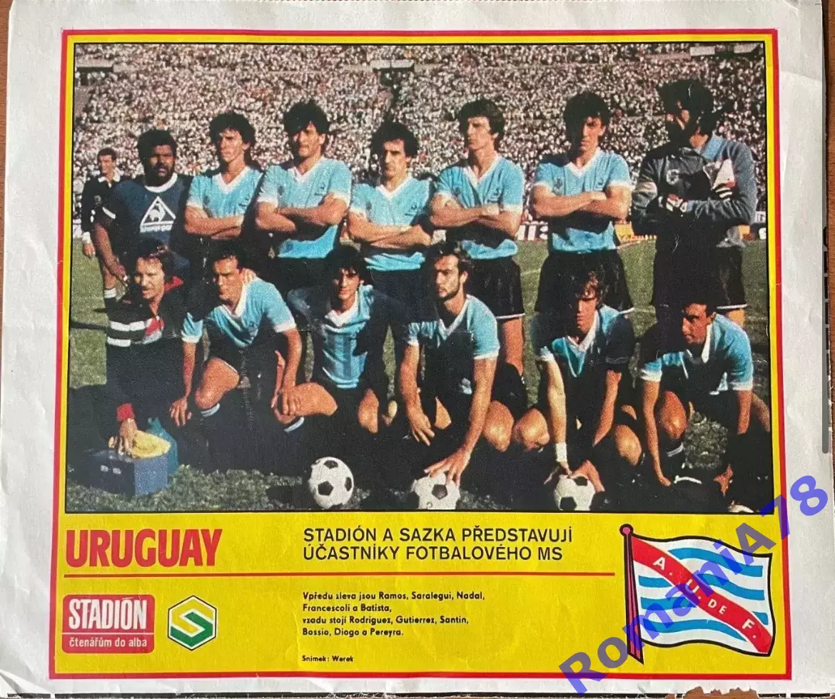 Футбол. Постер з журналу Стадіон /Stadion. Уругвай .