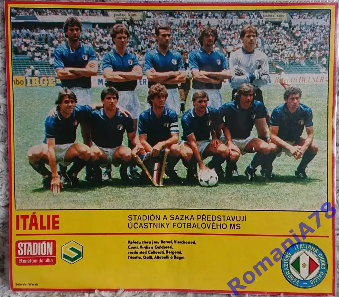 Футбол. Постер з журналу Стадіон. /Stadion Італія