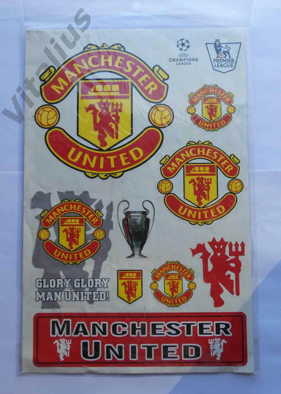 Набор наклеек футбольный клуб Манчестер Юнайтед сезон 2012/2013 - 2 листа