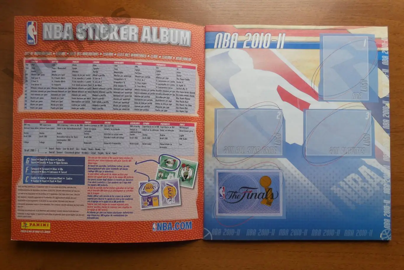 Альбом наклеек НБА 2010/11 Панини NBA Panini - неполный (105 из 378 наклеек) 1