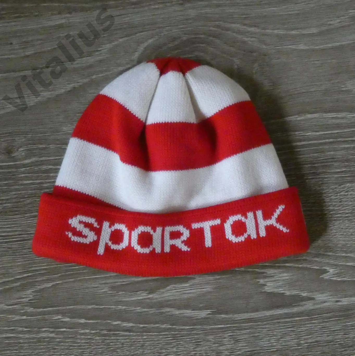 Шапка вязаная ФК Спартак Москва - красно-белая