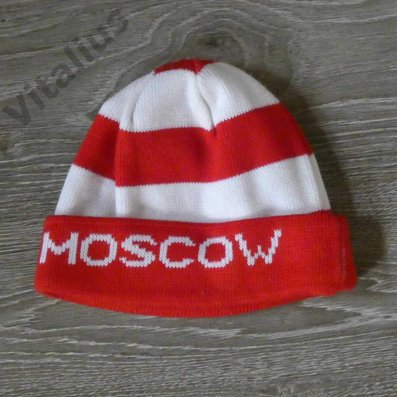 Шапка вязаная ФК Спартак Москва - красно-белая 1