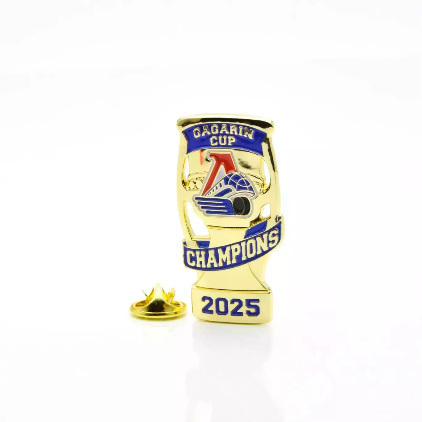 Значок большого размера Локомотив (Ярославль) - обладатель кубка Гагарина 2025г 1