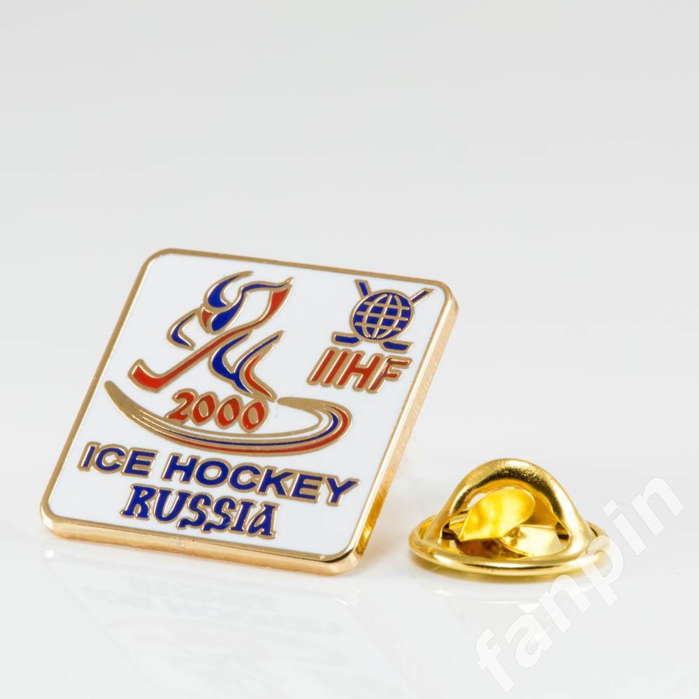 Значок Чемпионат мира по хоккею 2000г Россия 1