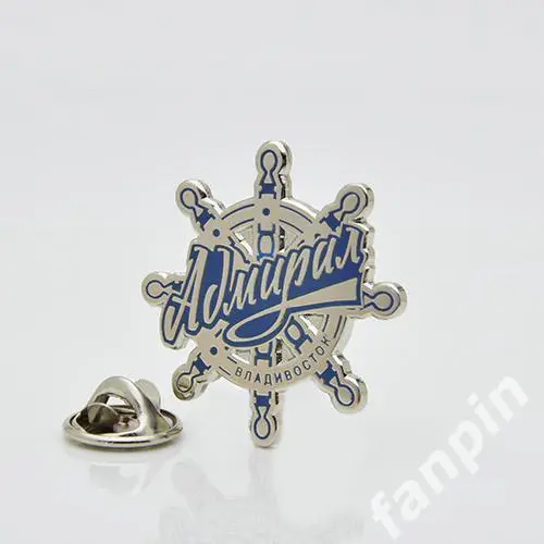Значок ХК Адмирал Владивосток Штурвал Серебро 1