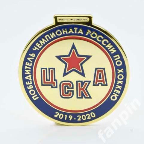 Значок большого размера ХК ЦСКА (Москва)-победитель чемпионата России 2020 года