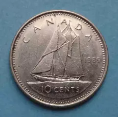 10 центов 1989 год Канада (63)