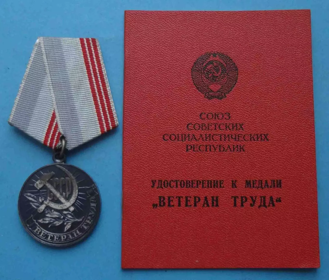 Медаль Ветеран труда с удостоверением 1981 СССР (65)