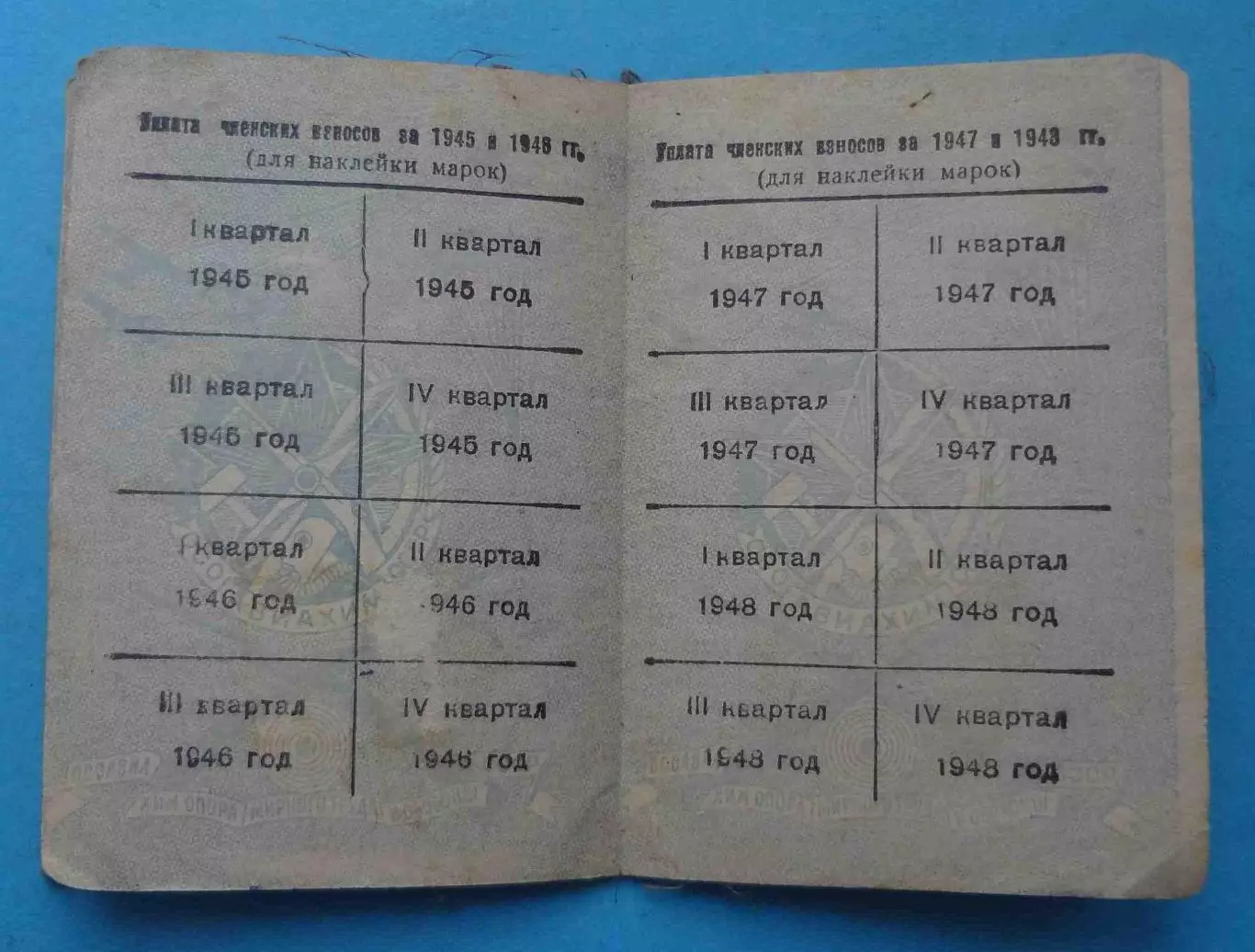 Членский билет ОСОАВИАХИМ СССР 1946 док (65) 2