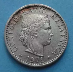 20 раппенов 1971 год Швейцария (70)