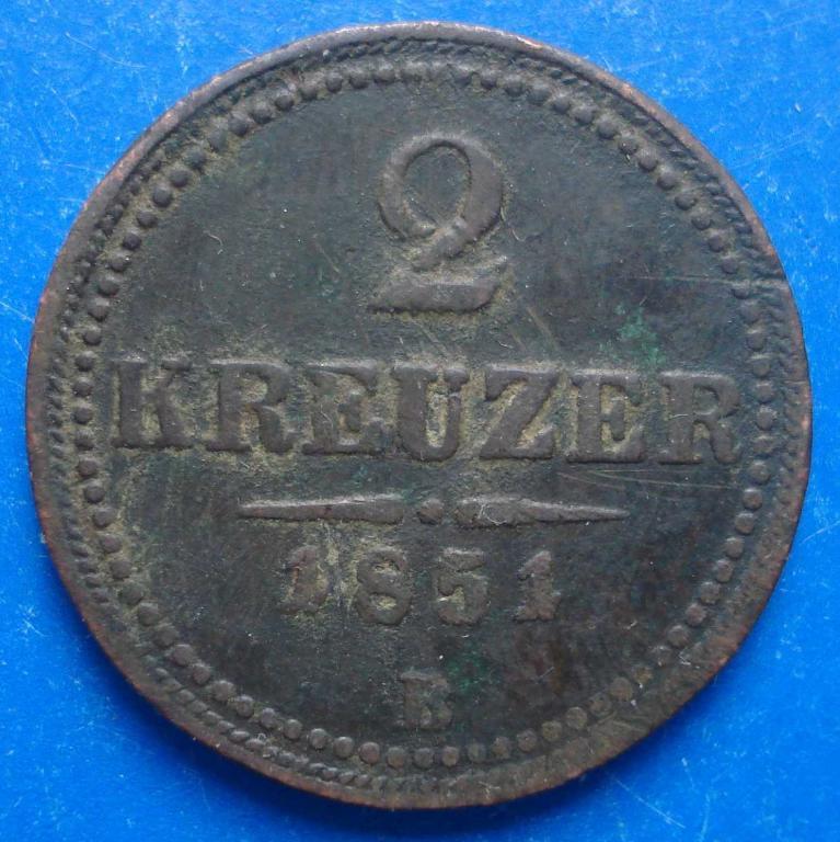 2 крейцера 1851 г kreuzer