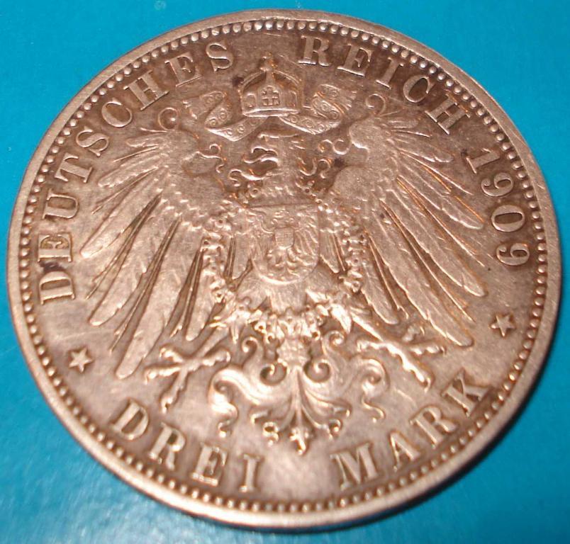 3 марки 1909 года, серебро 1