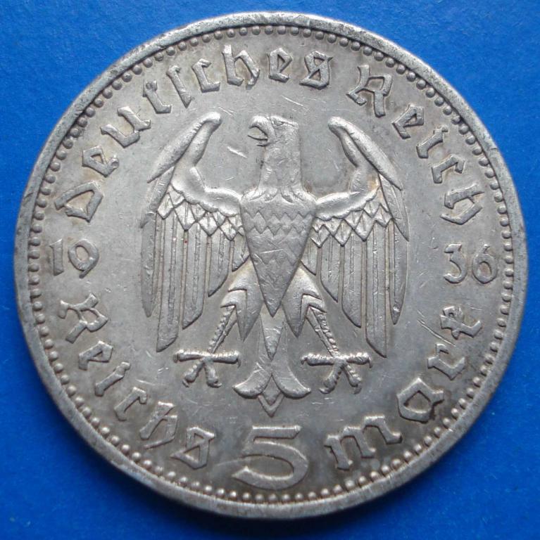 5 марок 1936 А Кирха №2 1