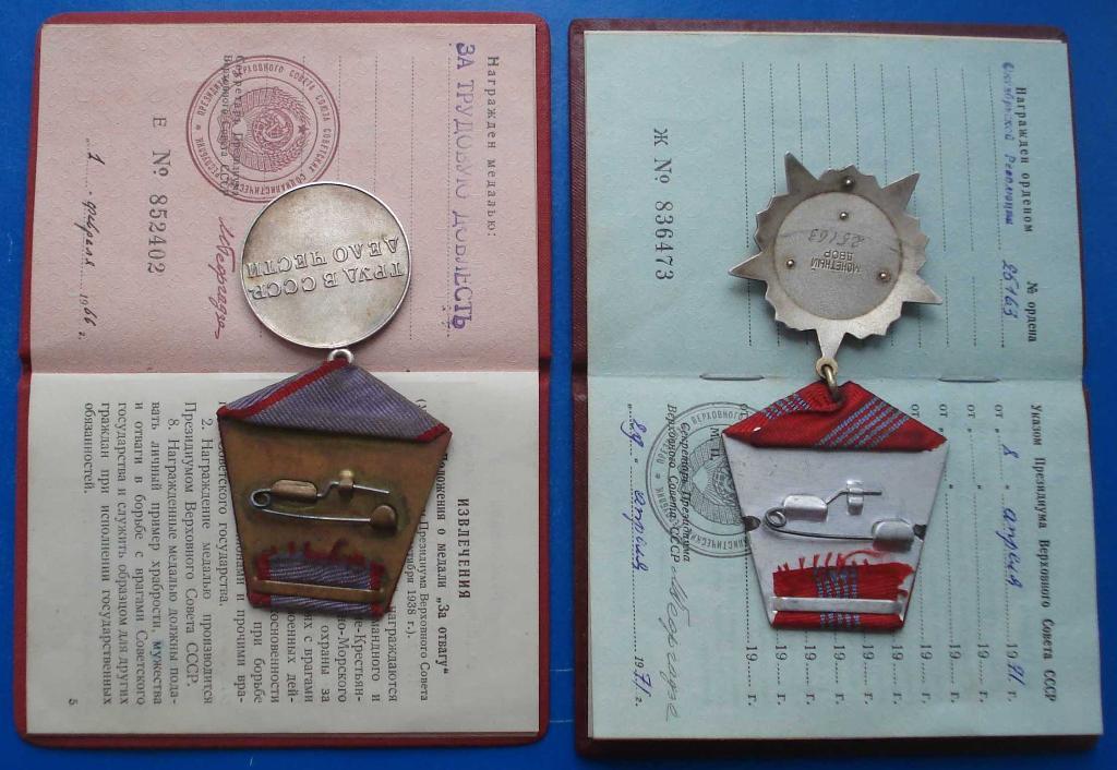Орден Октябрьской Революции, медаль ТД + доки 2