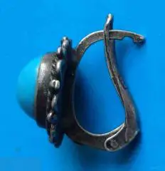 Сережка с голубым камнем 925 проба серебро