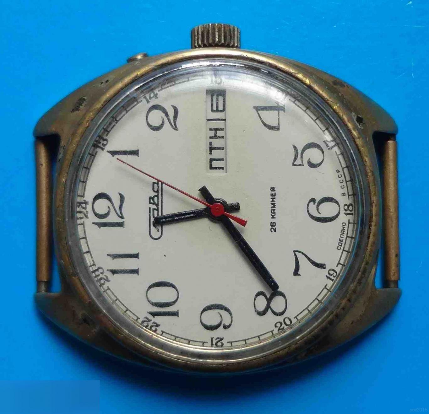 Часы мужские Slava Слава СССР «Au5» с календарем 26 камней 1